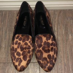 Nine West leopard fabric pointed flats size 6